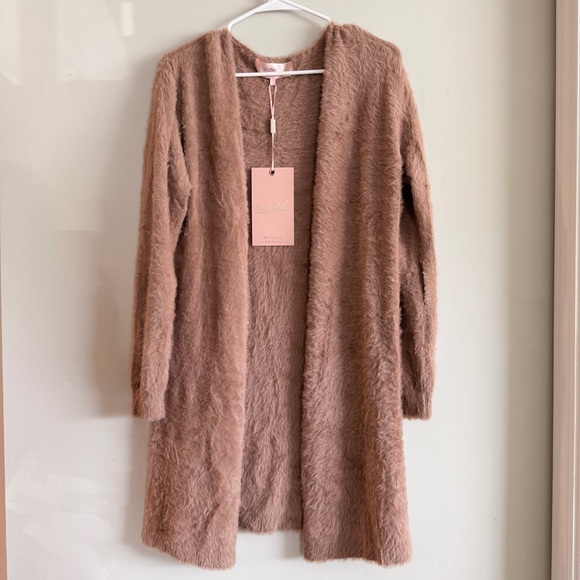 Scandal Italy Ella Soft Fuzzy Knit Loungewear Travel Cardigan Sweater OS NWT - Picture 4 of 8